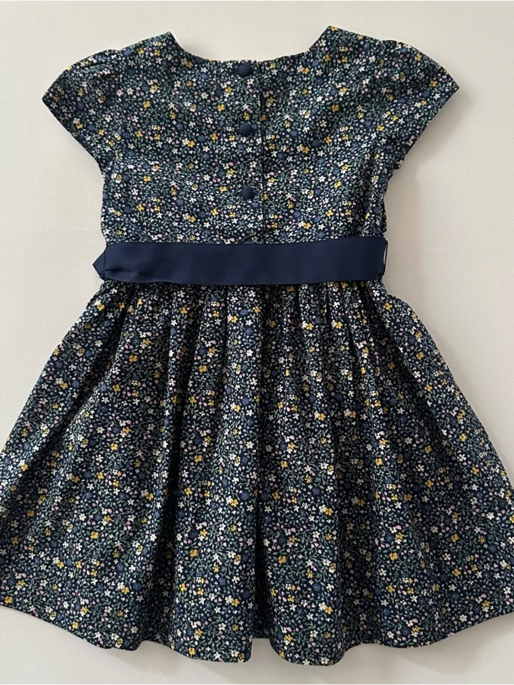 Ralph Lauren 24 Months Baby Girl Navy Floral Belted Dress Party